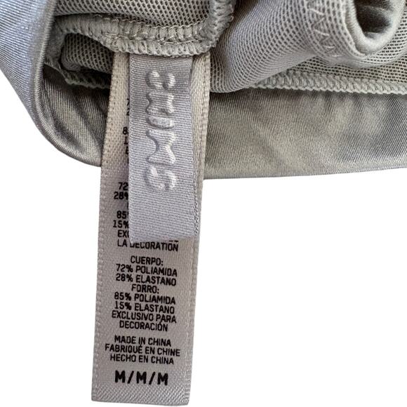 Skims Y2K Style Scoop Neck Bralette M Logo Rhinestones Spell Out Gorpcore Silver - Picture 6 of 8